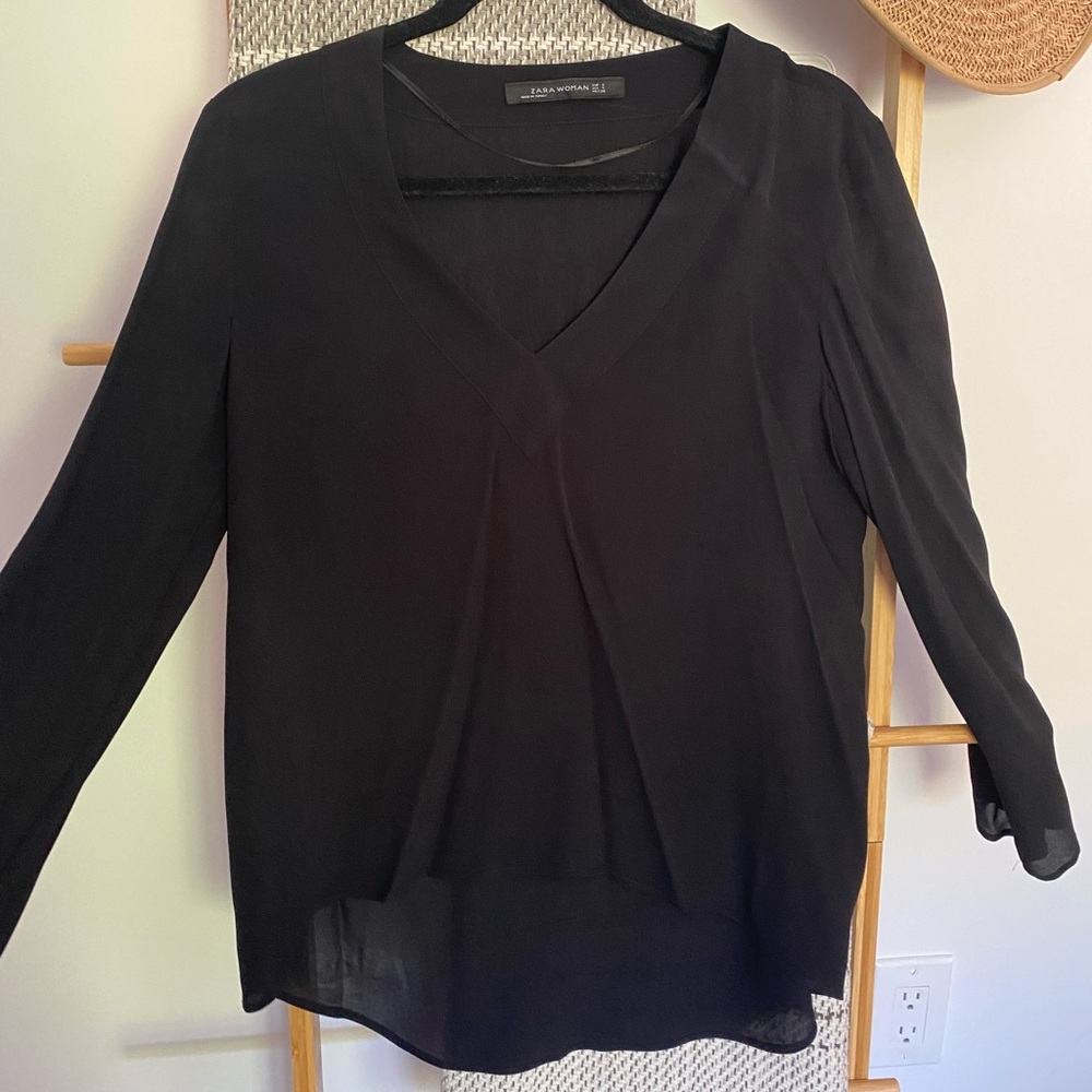 Black ZARA Understated Blouse
